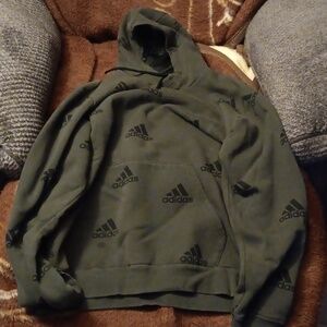 Adidas allover print hoodie size L